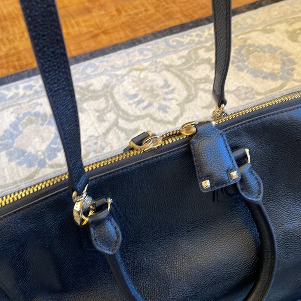 Henri Bendel West 57th Black leather Barrel Satchel - Picture 5 of 11